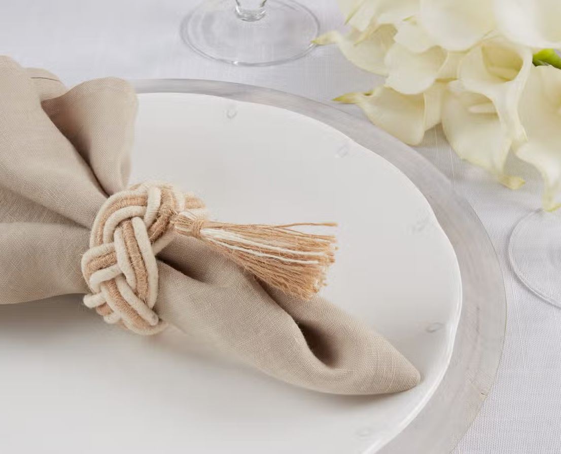  Braided Tassel Napkin Ring 4PC、mySite、elrpsem3k
