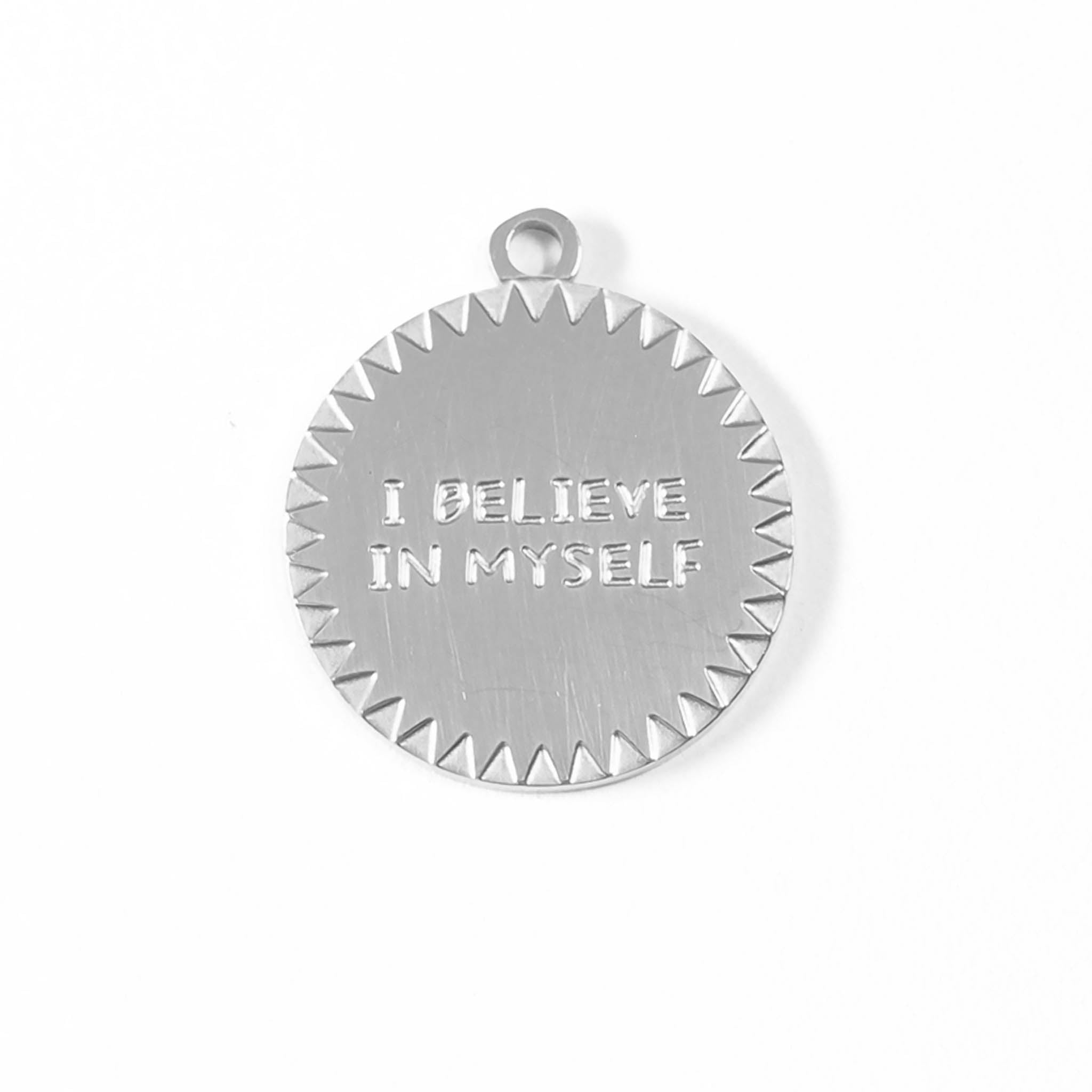18K Gold PVD Stainless Steel I Believe In Myself Charm / PDL0021、mySite、dreamappss