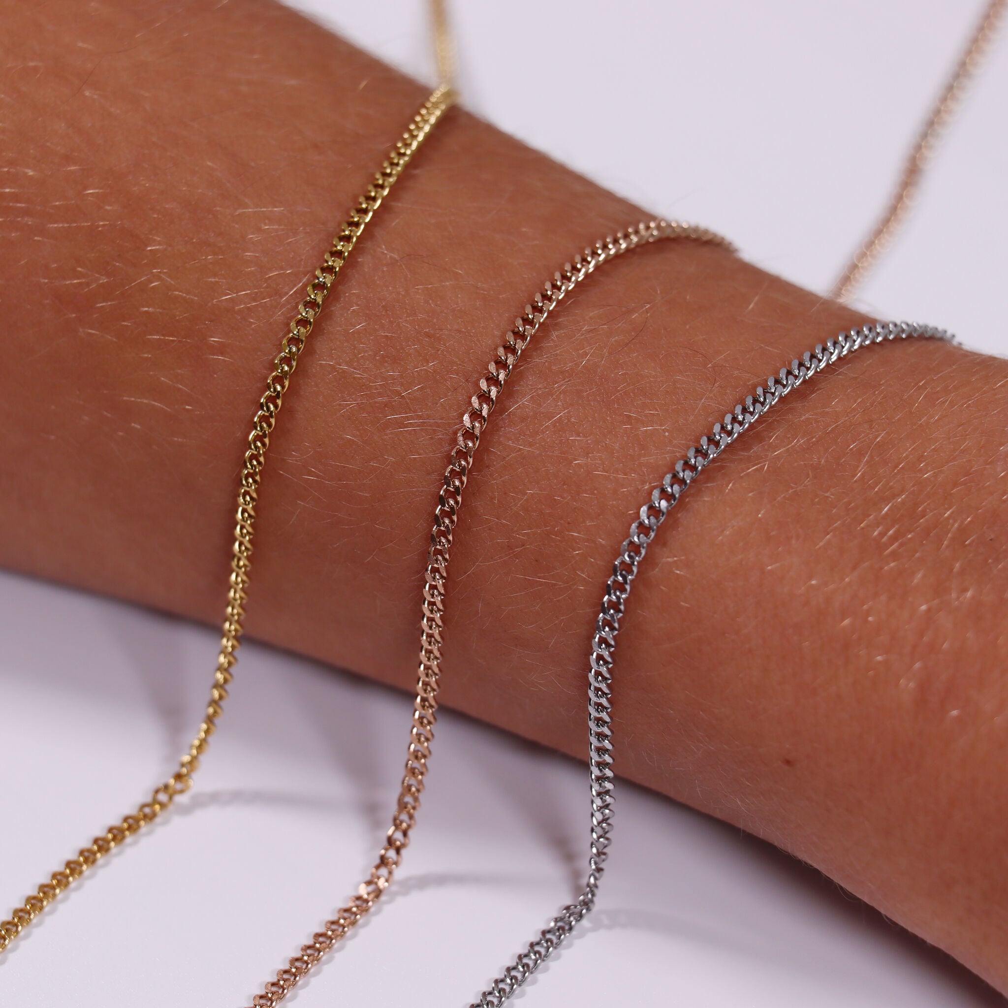 2.5mm 18K Gold PVD Stainless Steel Diamond Cut Curb Permanent Jewelry Chain By The Foot / SPL1005、mySite、dreamappss