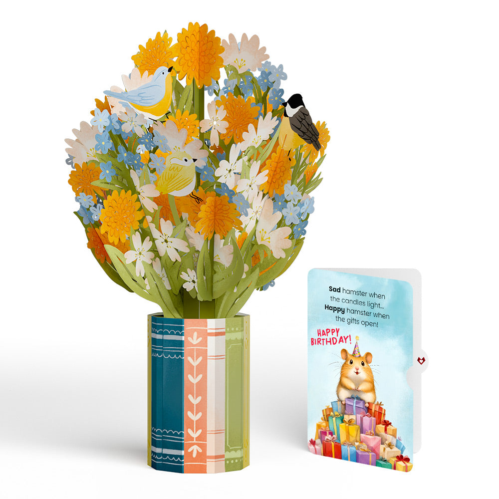 Spring Joy Birthday Bouquet and Happy Hamster Sentiment Set、mySite、solidvoid