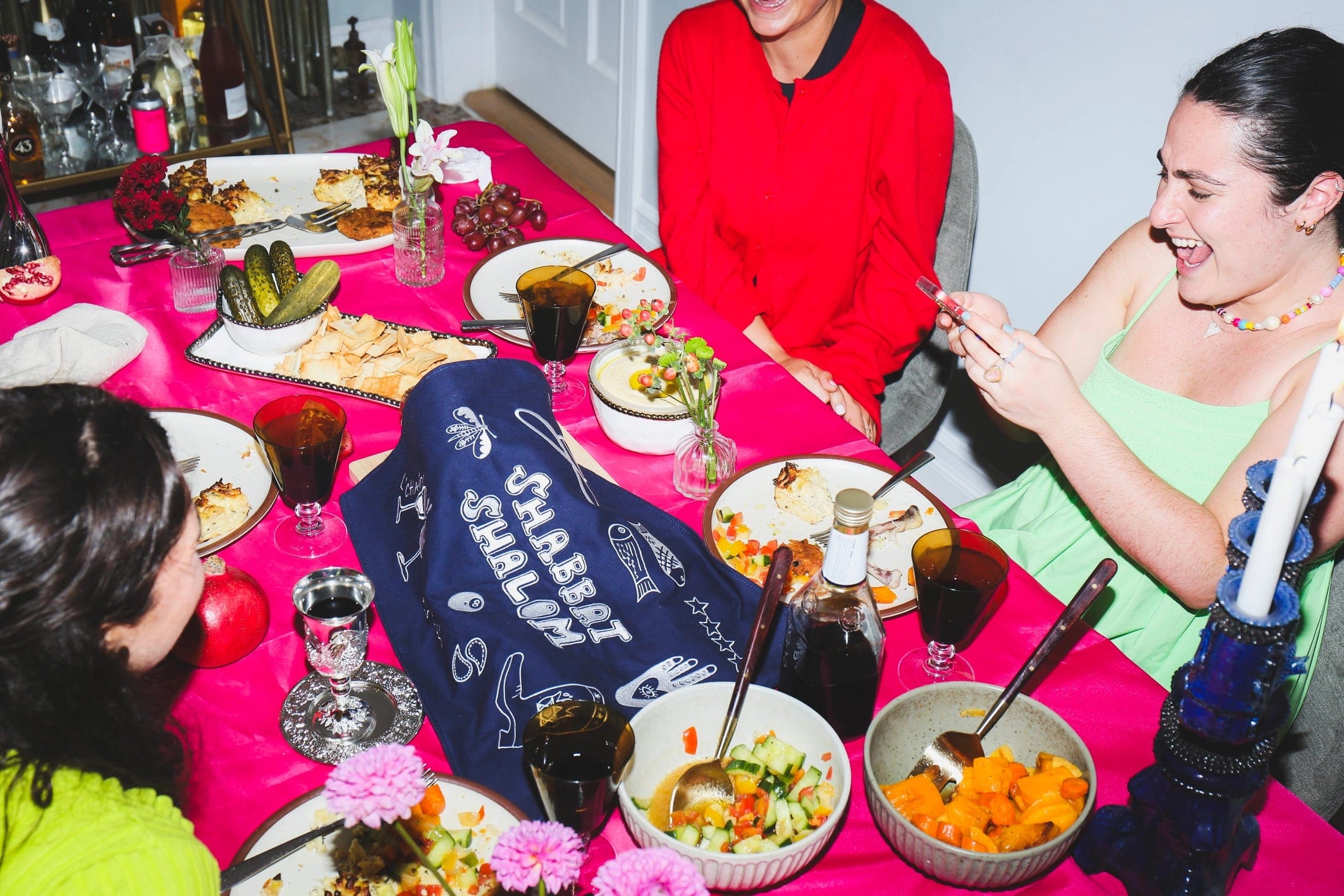 Jewish Doodles Challah Cover - Navy Blue、mySite、topwebapps