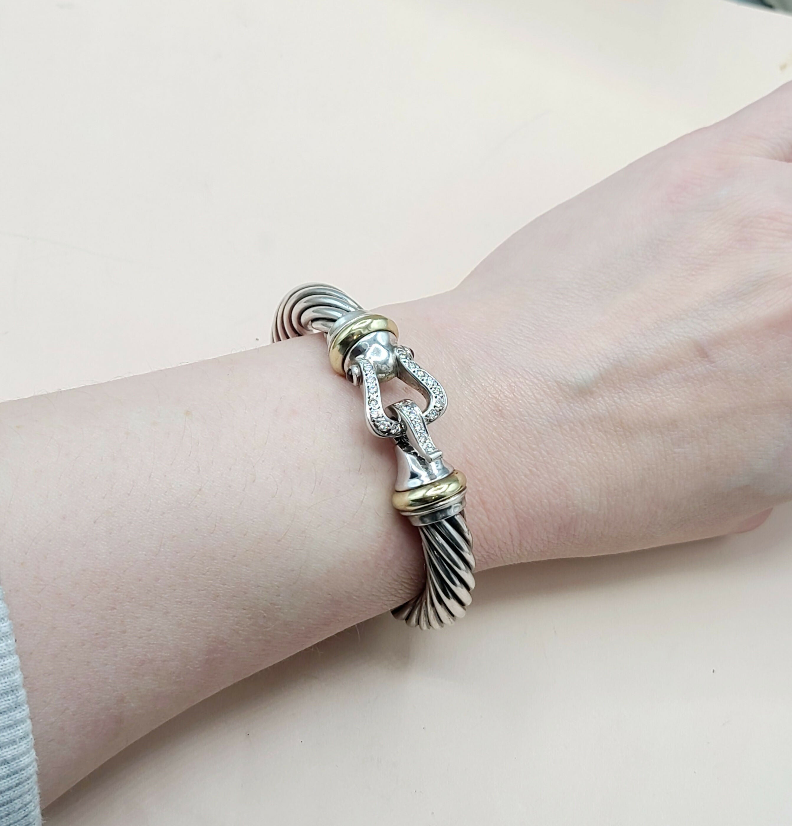 David Yurman 10mm Cable Buckle Bracelet Garnet & Diamonds、mySite、hinf8tx79