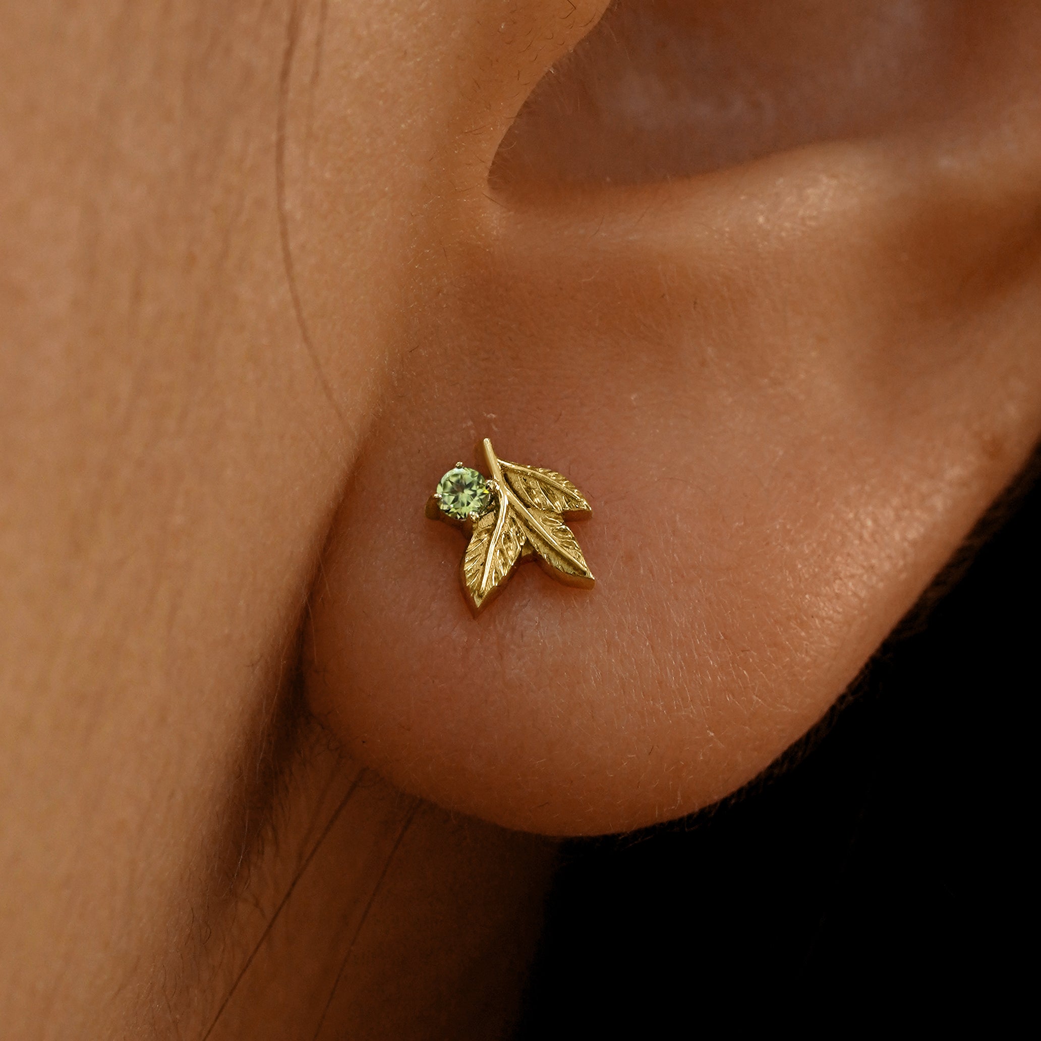 Gemstone 3 Leaves Earring、mySite、hinf8tx79