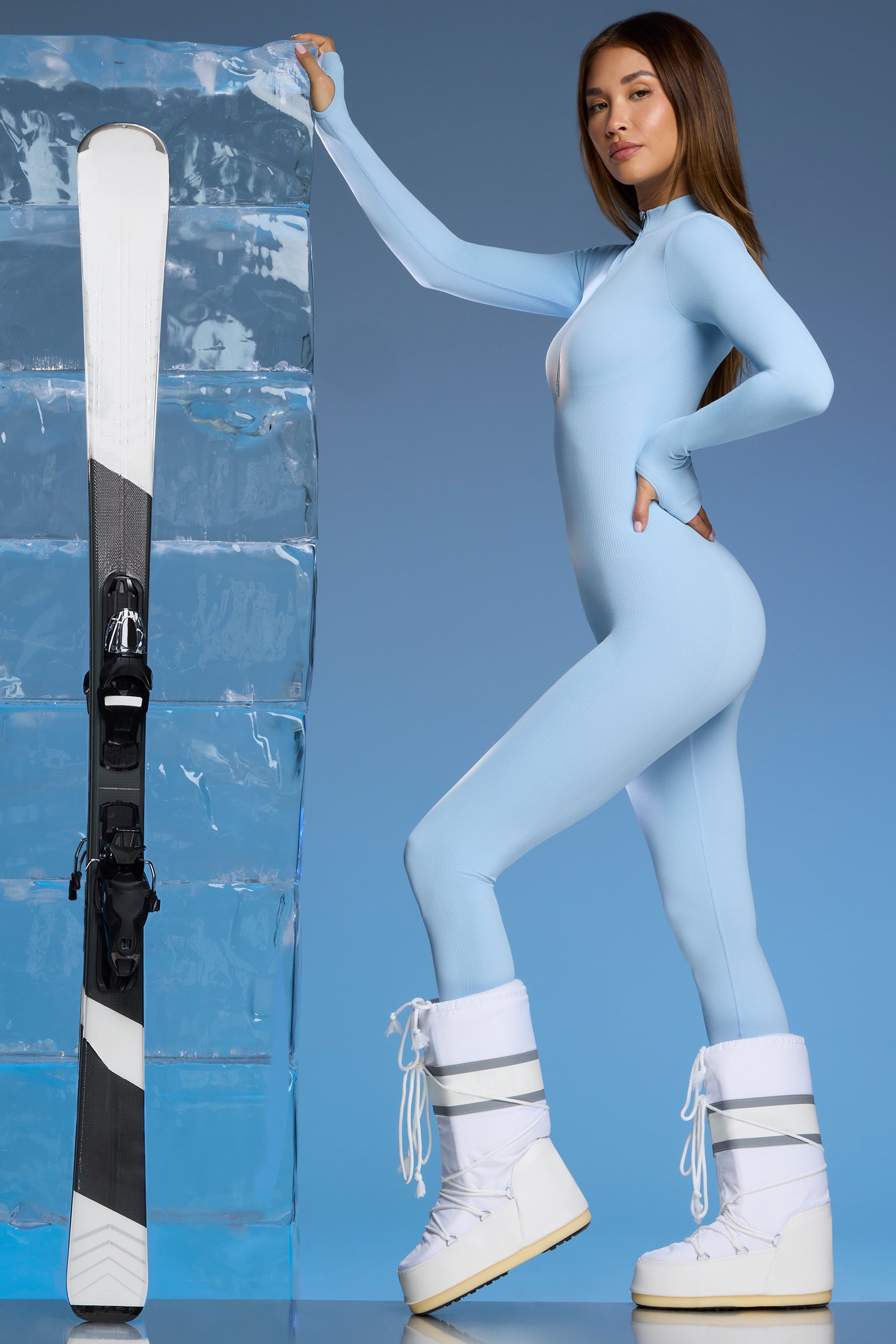 Super Sculpt Base Layer Jumpsuit in Baby Blue、mySite、solidvoid