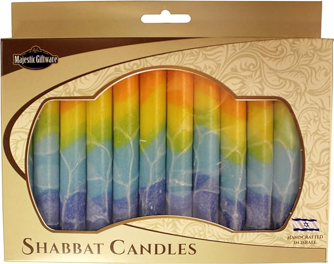  Rainbow Safed Shabbat Candles、mySite、elrpsem3k