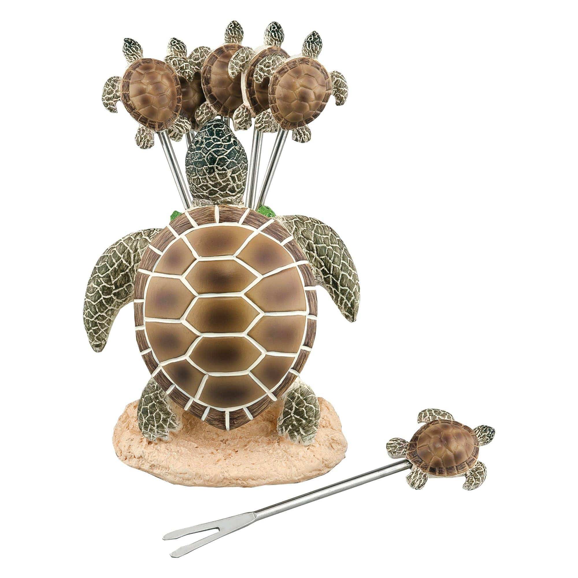 Sea Turtle Cocktail Picks with Holder、mySite、g9winljtr