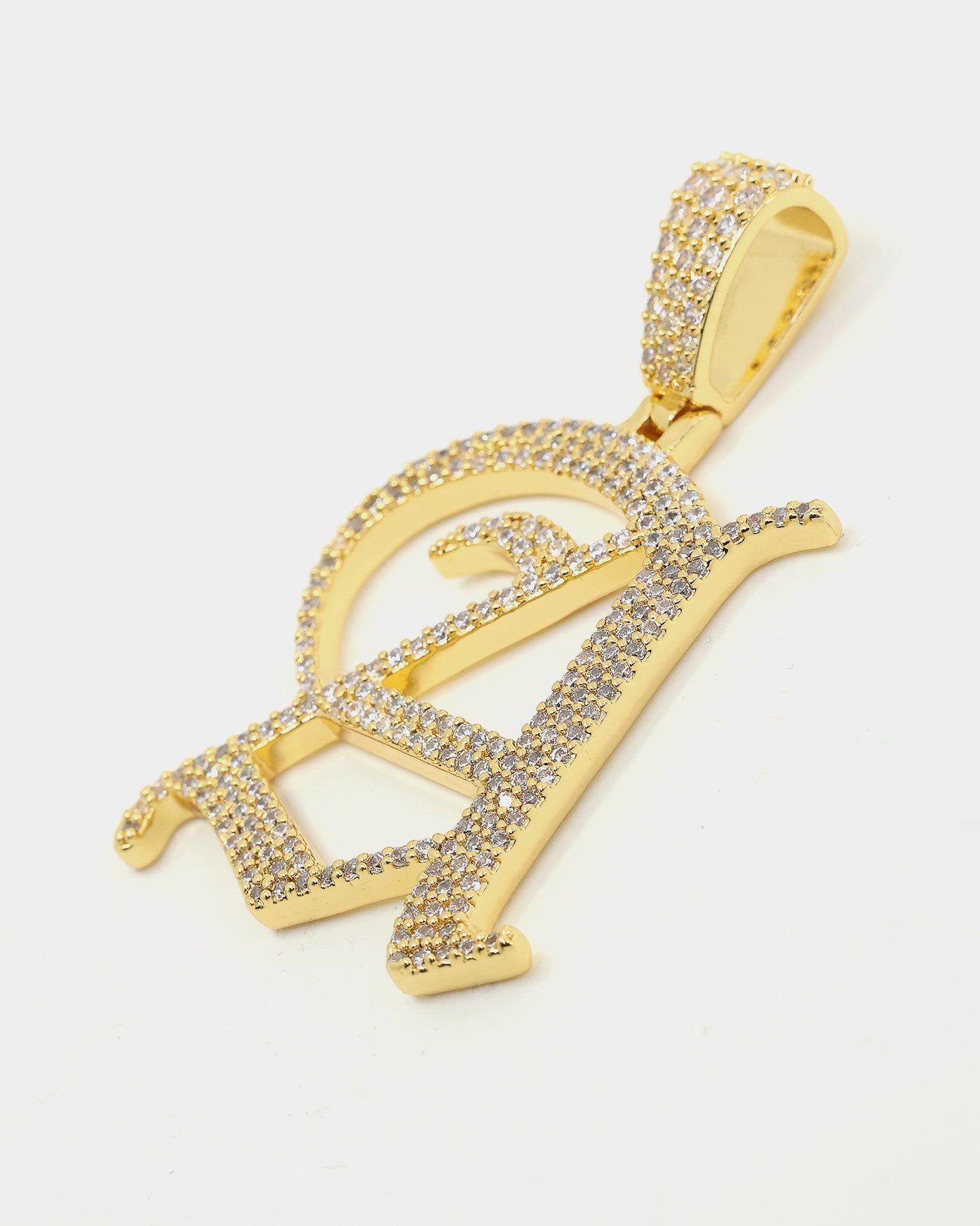 Saint Morta Gothic Iced Letter Pendant Iced Gold、mySite、zt4zffjzw