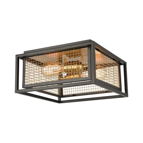 Jarvis 2-Lght Flush Mount W/Burnished Brass Shade、mySite、g9winljtr