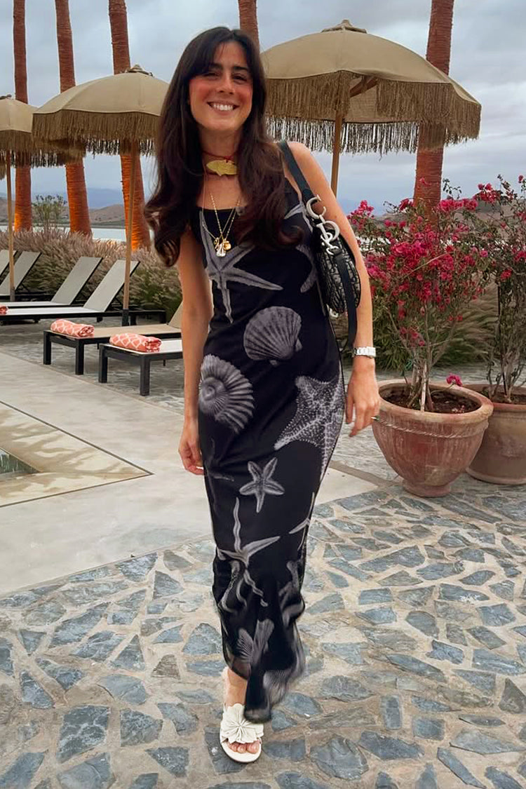 Black Seashell Mesh Cami Dress、mySite、solidvoid