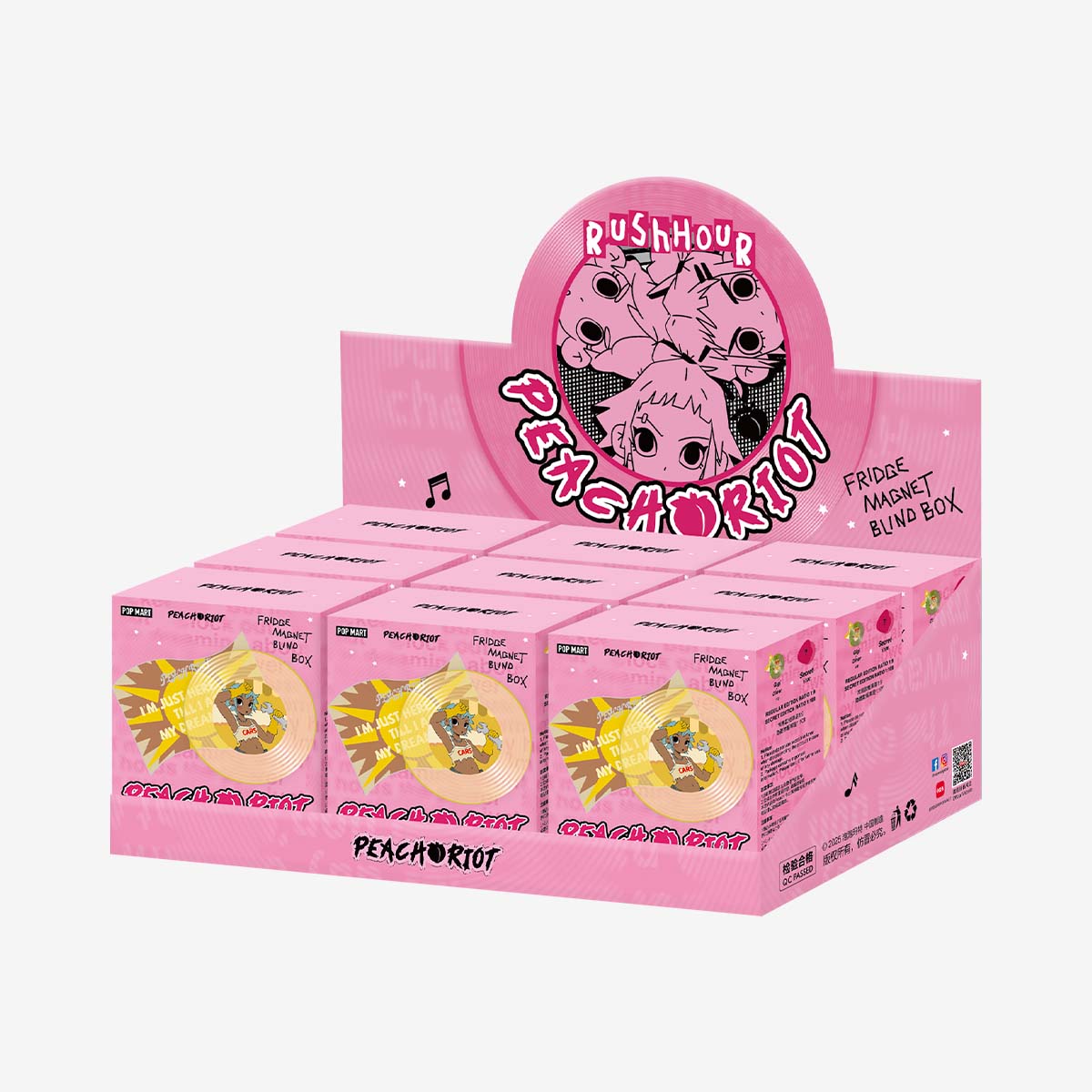  【NEW】POP MART Peach Riot Rush Hour Series-Fridge Magnet Blind Box、mySite、greenlandpopulation