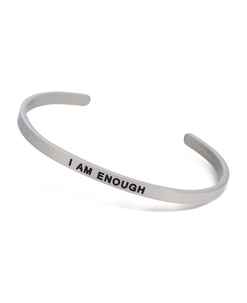 I am Enough Men's Stainless Steel Cuff Bracelet、mySite、topwebapps