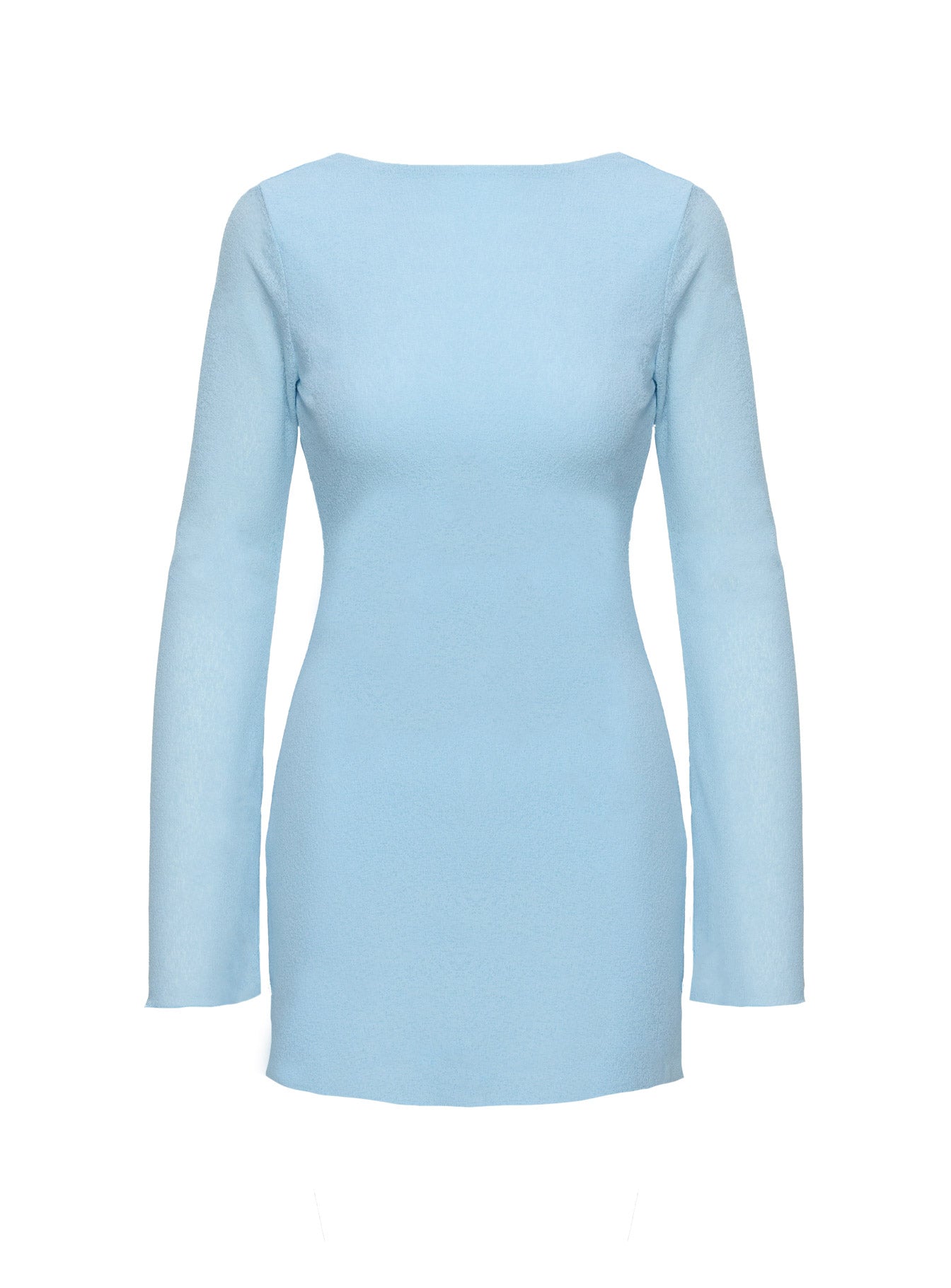 Visualize Long Sleeve Mini Dress Light Blue、mySite、solidvoid