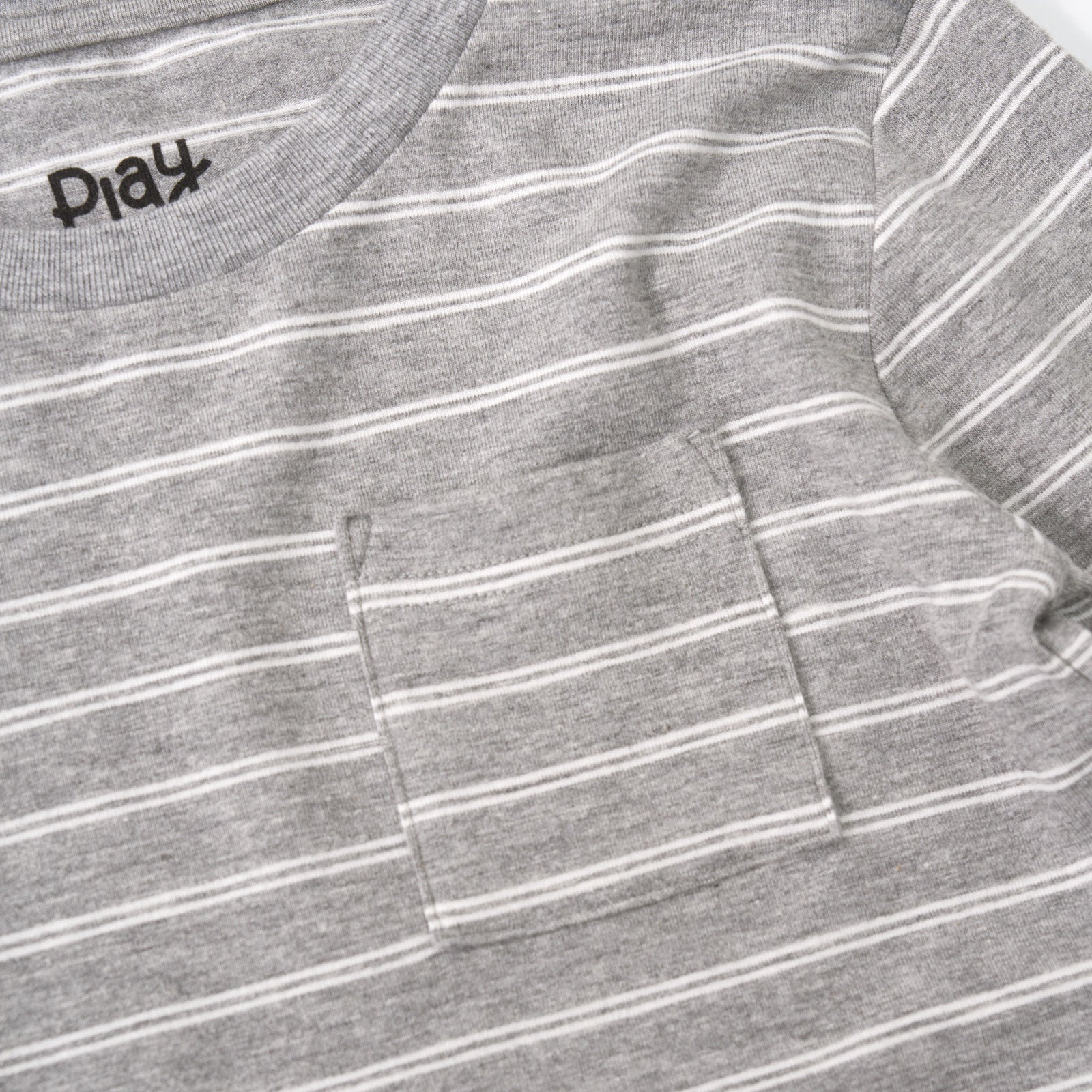 Light Heather Gray Stripes Relaxed Pocket Tee、mySite、g9winljtr