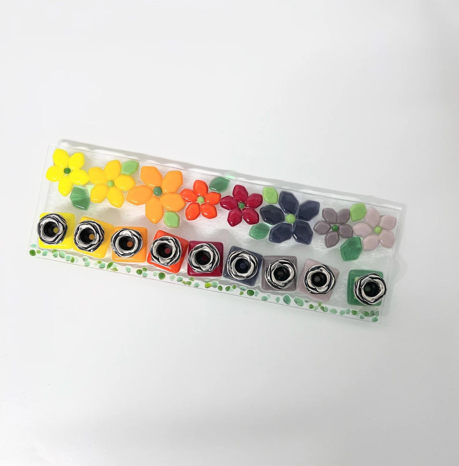 Rainbow Floral Fused Glass Menorah、mySite、topwebapps