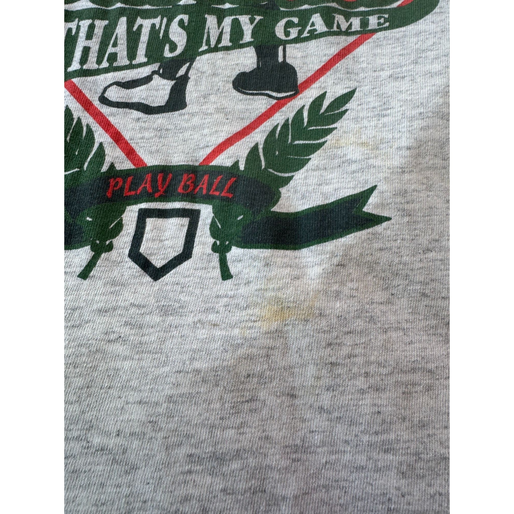 90's Baseball That's My Game Single Stitch Graphic Tee T-Shirt Small、mySite、garagedoors4me