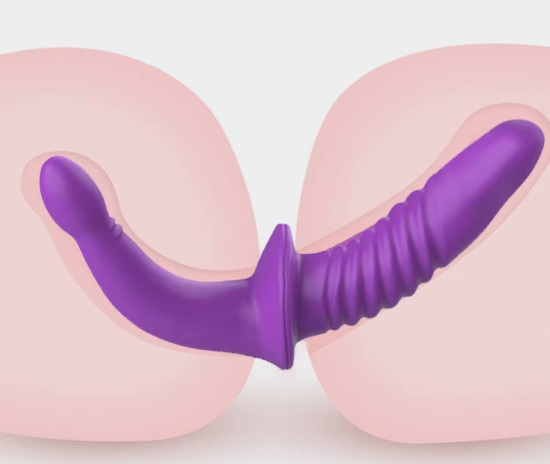 Come Closer Double Ended Dildo | Vagina | Anal | Purple | Soft Silicone、mySite、bottomscart