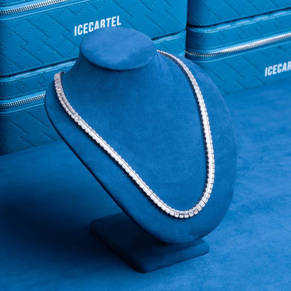 7MM Moissanite Baguette Tennis Chain 14K Gold、mySite、hinf8tx79