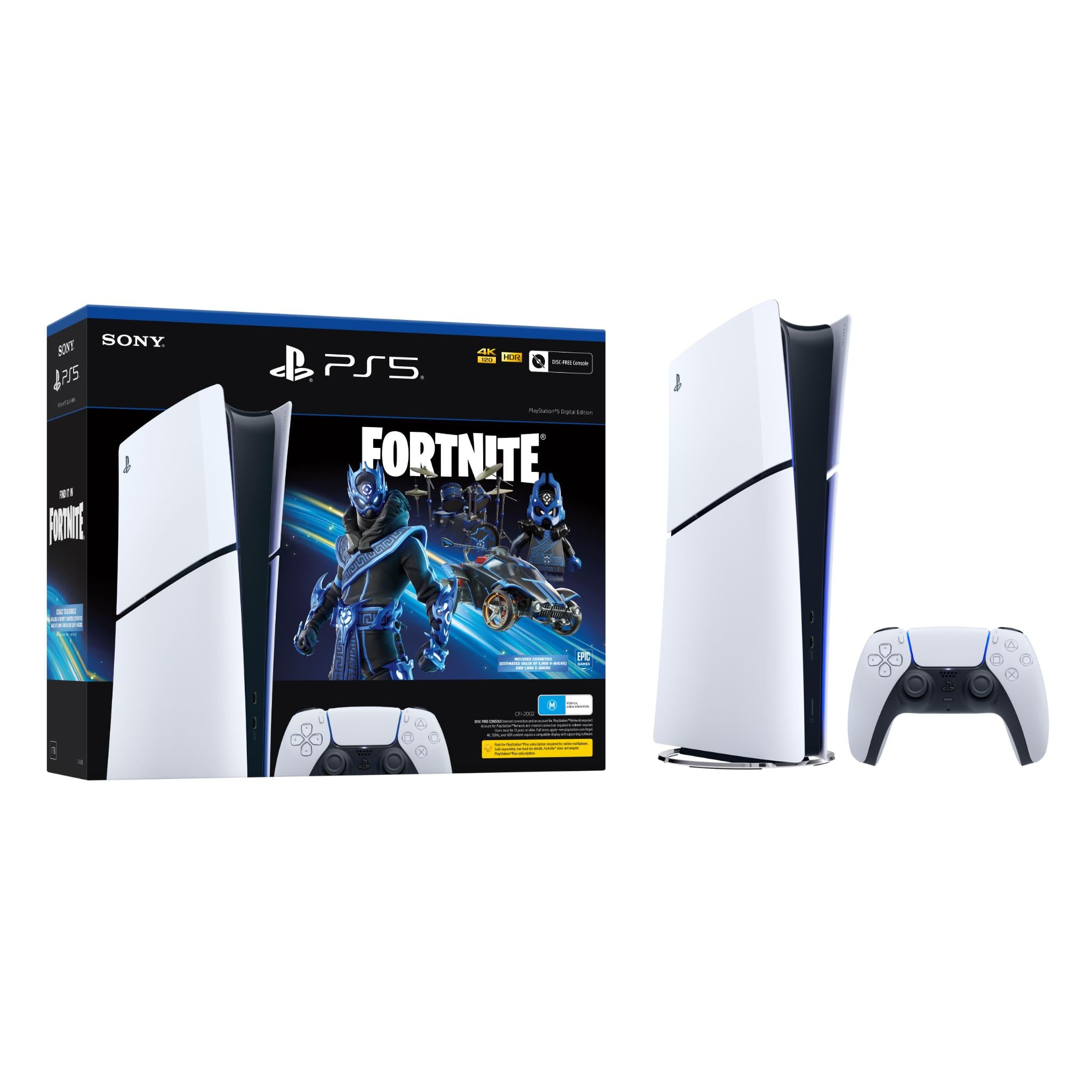 PS5 PlayStation 5 Slim Digital Fortnite Cobalt Star Bundle、mySite、camillekostekn