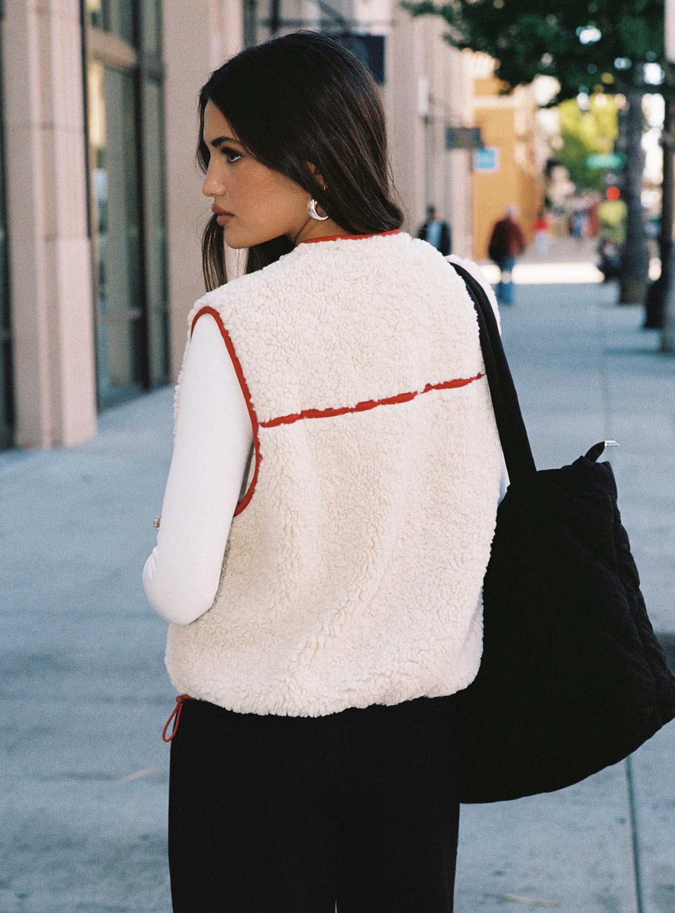 Senna Sherling Vest Jacket Cream / Red、mySite、solidvoid