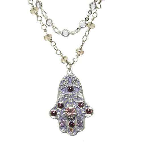 Michal Golan Lavender Hamsa Necklace、mySite、topwebapps