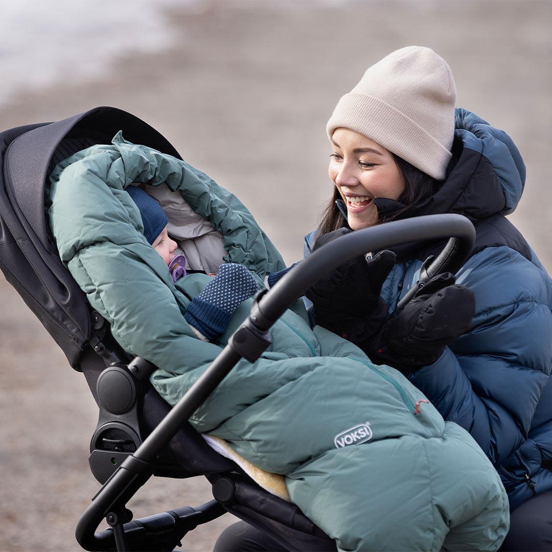  Voksi Adventure North Footmuff - Dark Sea Green - Seashell Sand、mySite、merchandisen