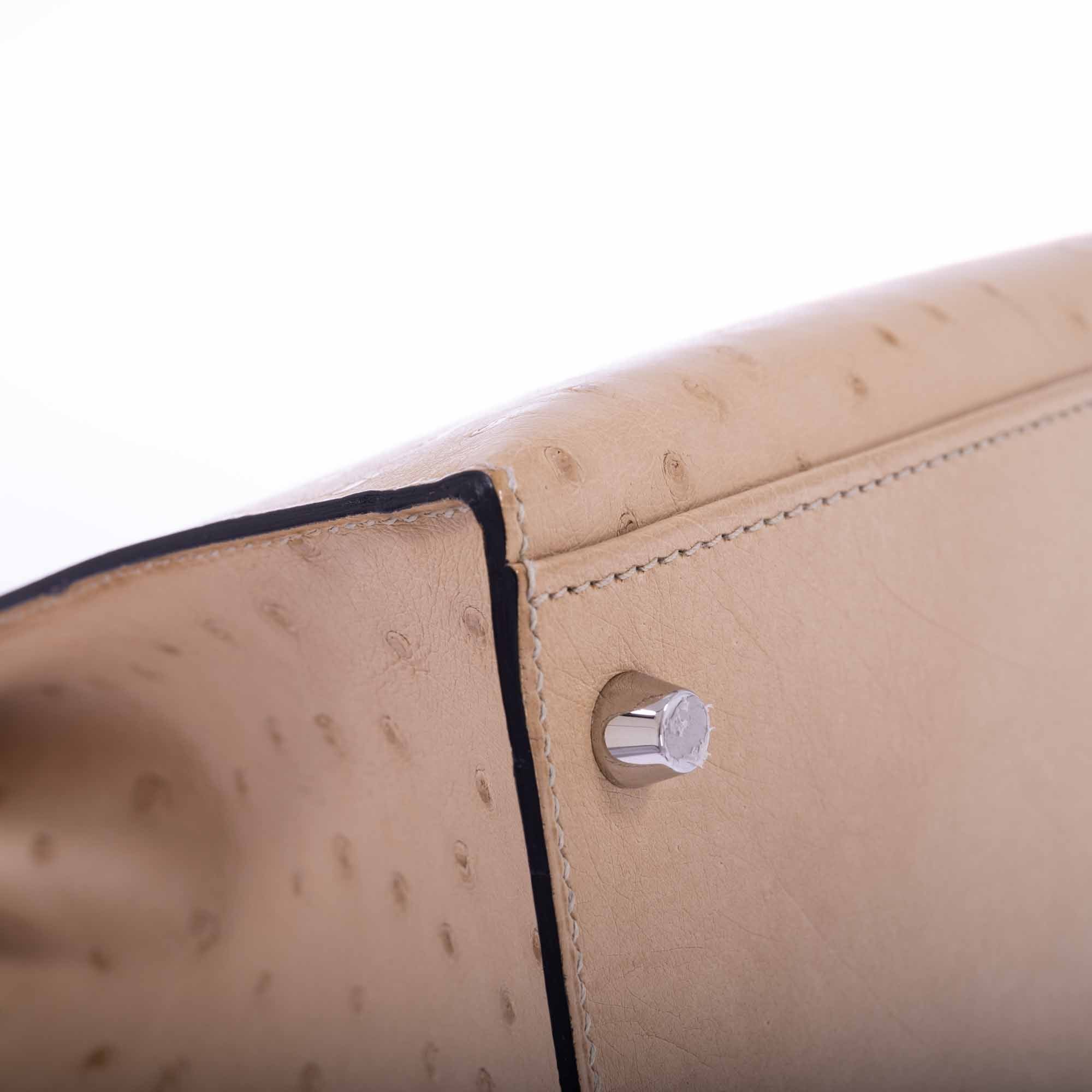 Hermès Kelly 28 Sellier Parchemin Ostrich Palladium Hardware、mySite、garminoutage.com