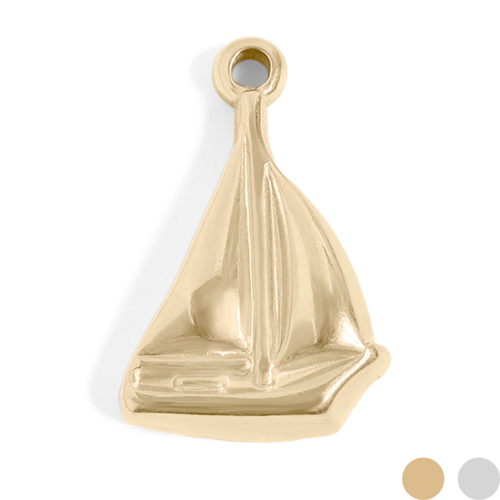 18k Gold PVD Stainless Steel Sailboat Charm / PDL0211、mySite、dreamappss