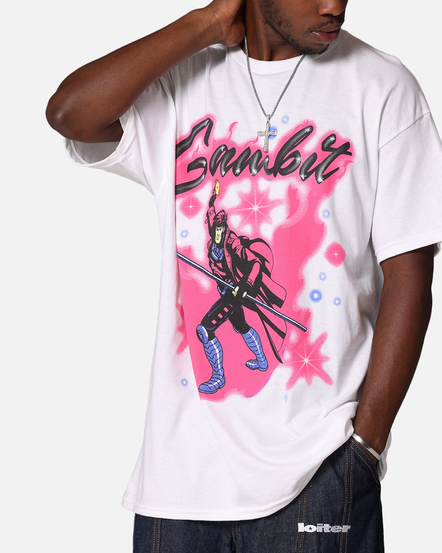 Goat Crew Marvel X-Men Gambit Airbrush T-Shirt White、mySite、zt4zffjzw