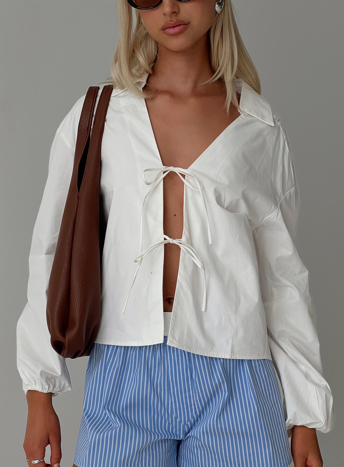 Rinon Long Sleeve Top White、mySite、solidvoid