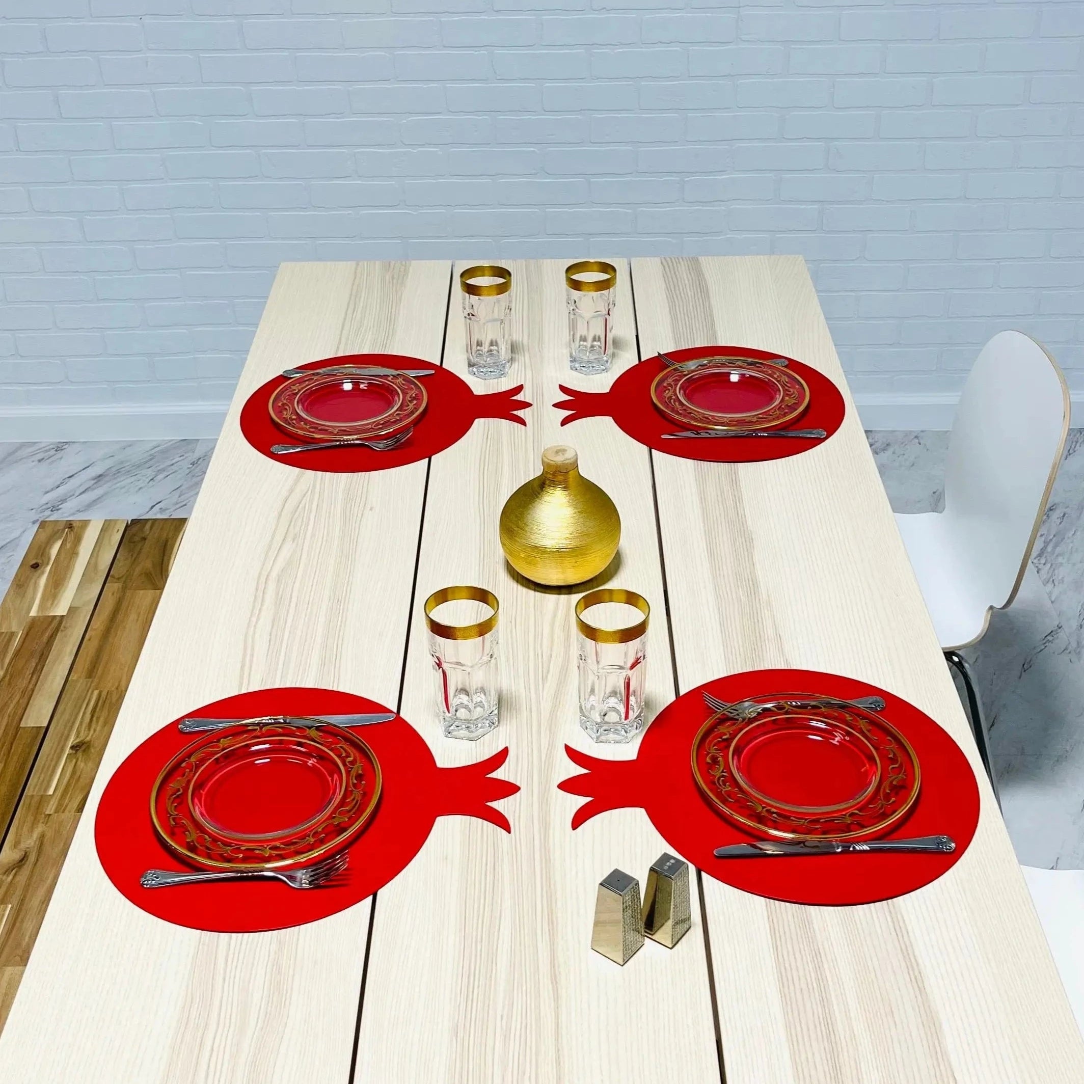 6 Pack Faux Leather Pomegranate Placemats - (Choice of Color)、mySite、topwebapps