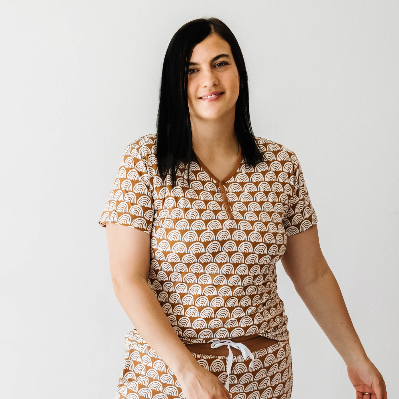 Rust Rainbows Women's Short Sleeve Pajama Top、mySite、g9winljtr