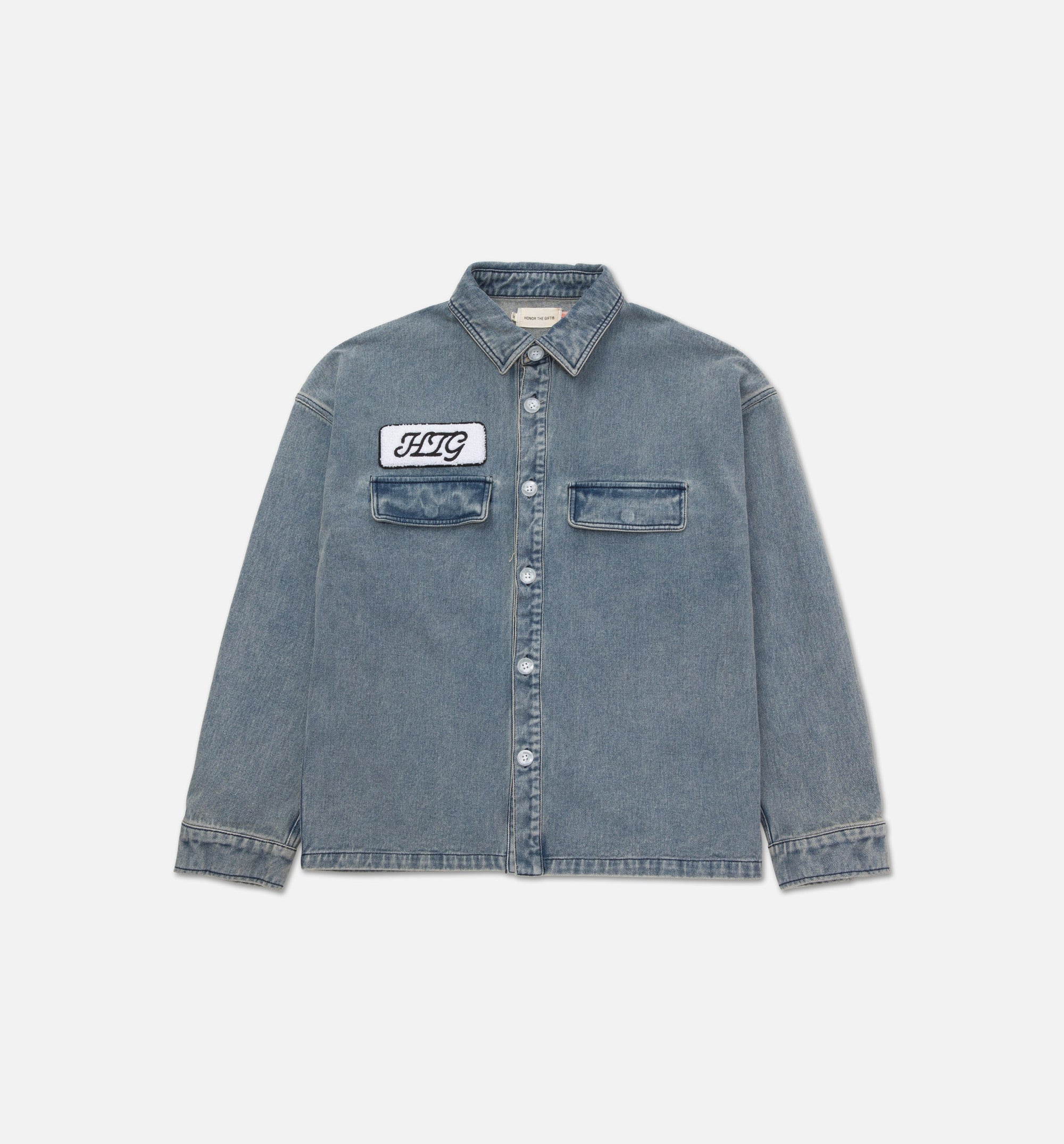 HTG Work Mens Long Sleeve Shirt - Denim、mySite、dreamappss