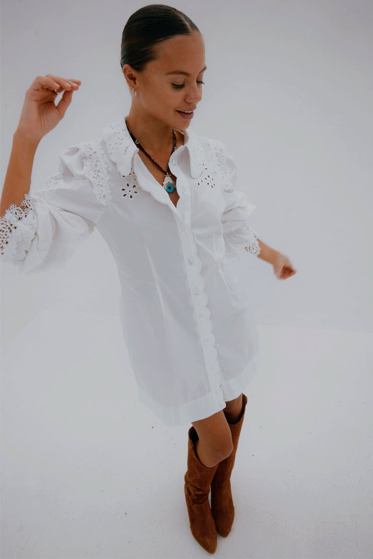 White Sicily Shirt Dress、mySite、solidvoid
