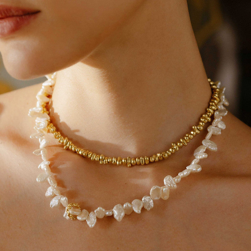 Molten Beaded Necklace | 14K Gold Plated、mySite、camillekostekn