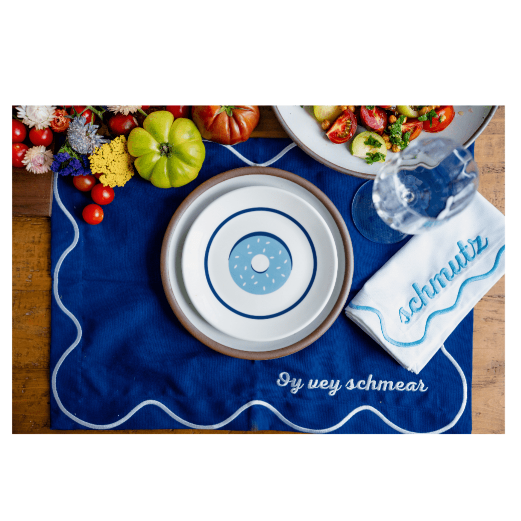 Shabbat and Schmear Nosh Porcelain Plates - Set of 4、mySite、topwebapps