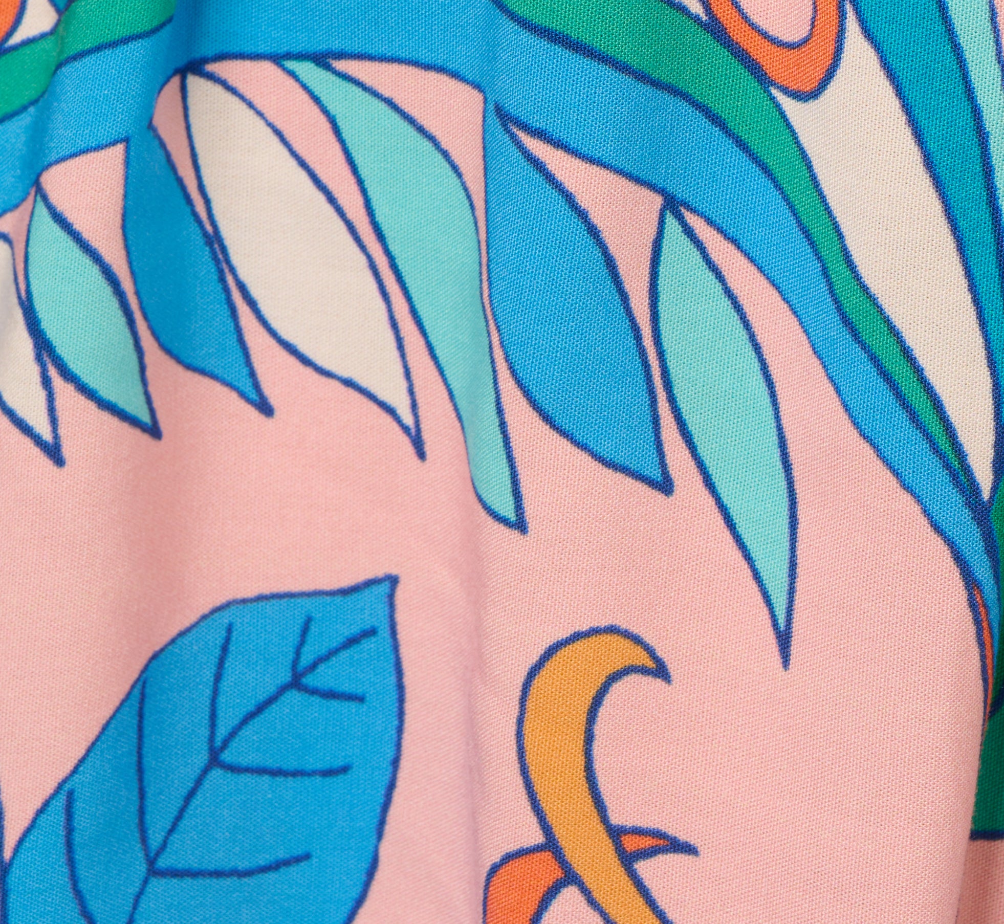 Long Sleeve Retro Printed A Line Dress In Peach Multi、mySite、solidvoid