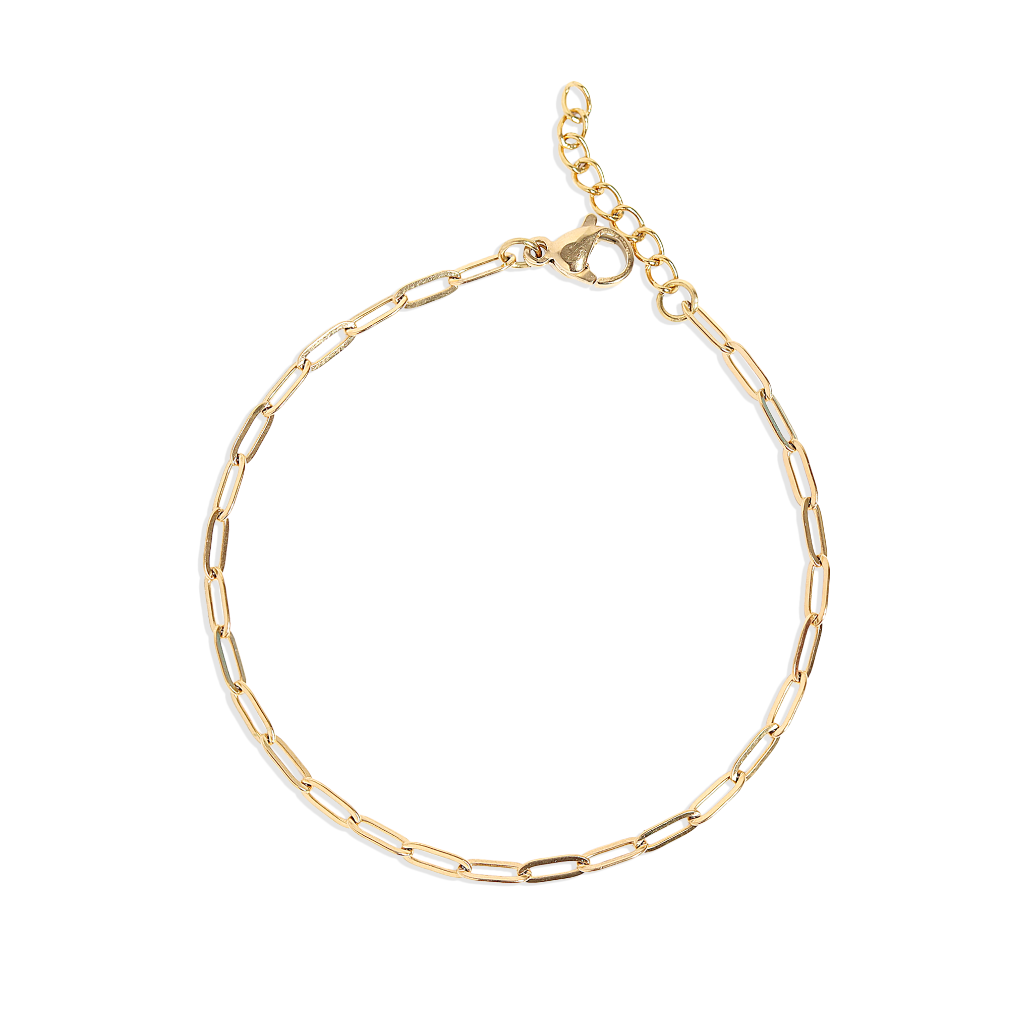 18K Gold PVD Stainless Steel Paperclip Chain Bracelet / BRJ1001、mySite、dreamappss
