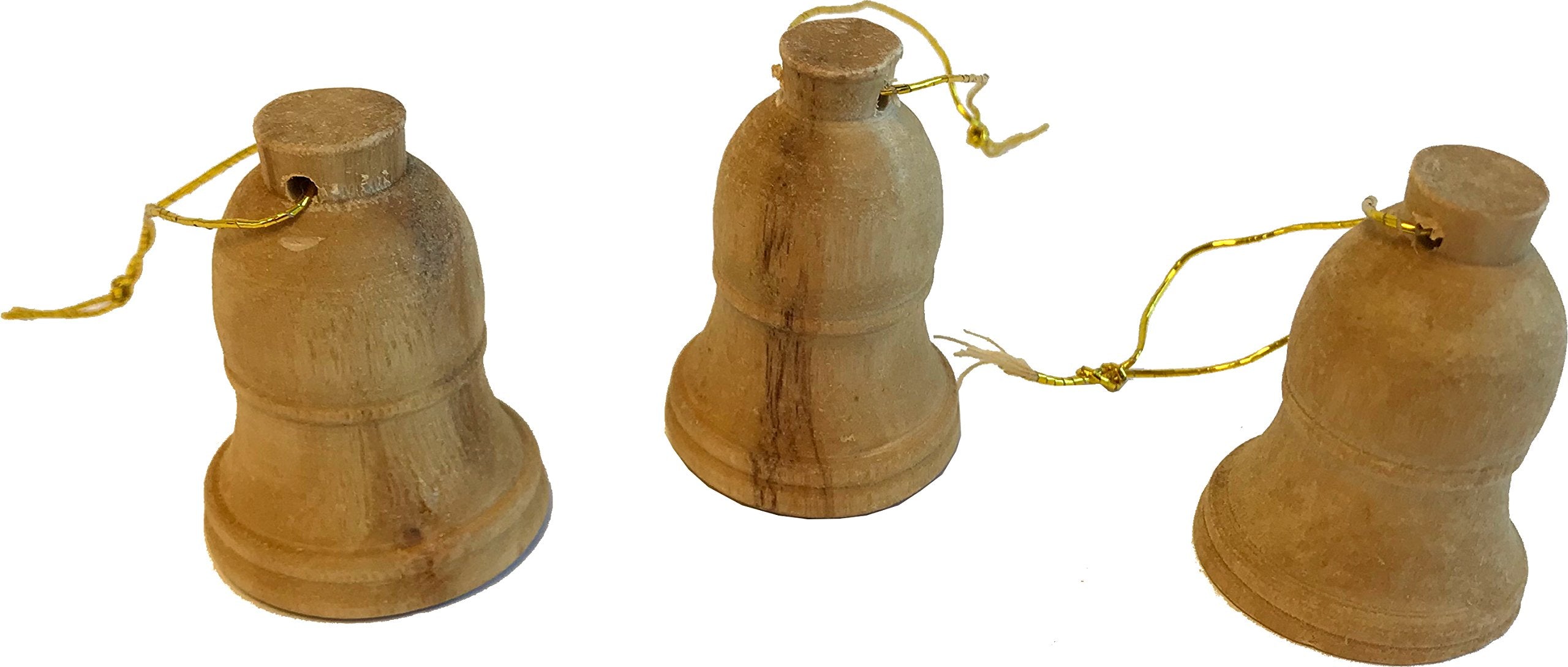  Holy Land Market Hand Made Olive wood ornaments - Tree Hanging Bells - Christmas Tree Ornaments from the Holy Land、mySite、elrpsem3k