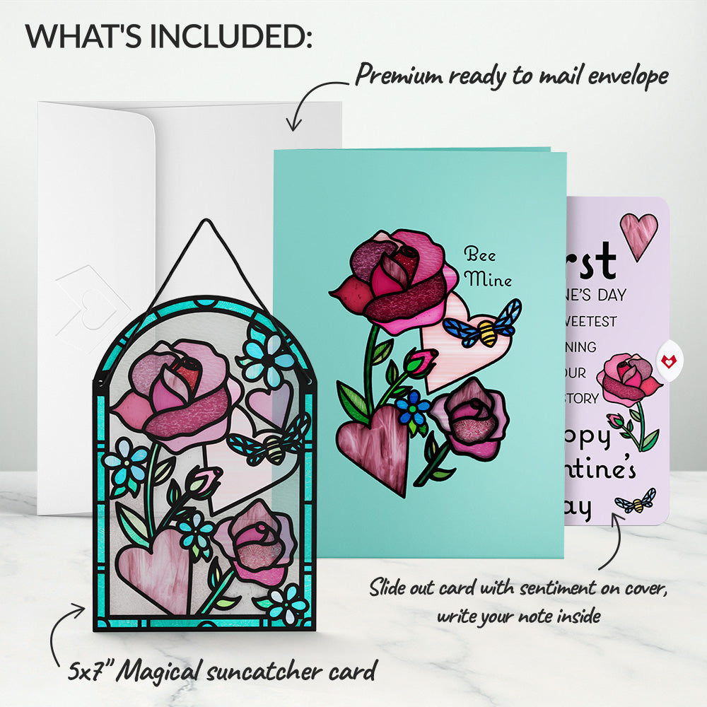 Bee Mine Suncatcher The Sweetest Beginning Valentine Pop-Up Card and Sentiment Set、mySite、solidvoid