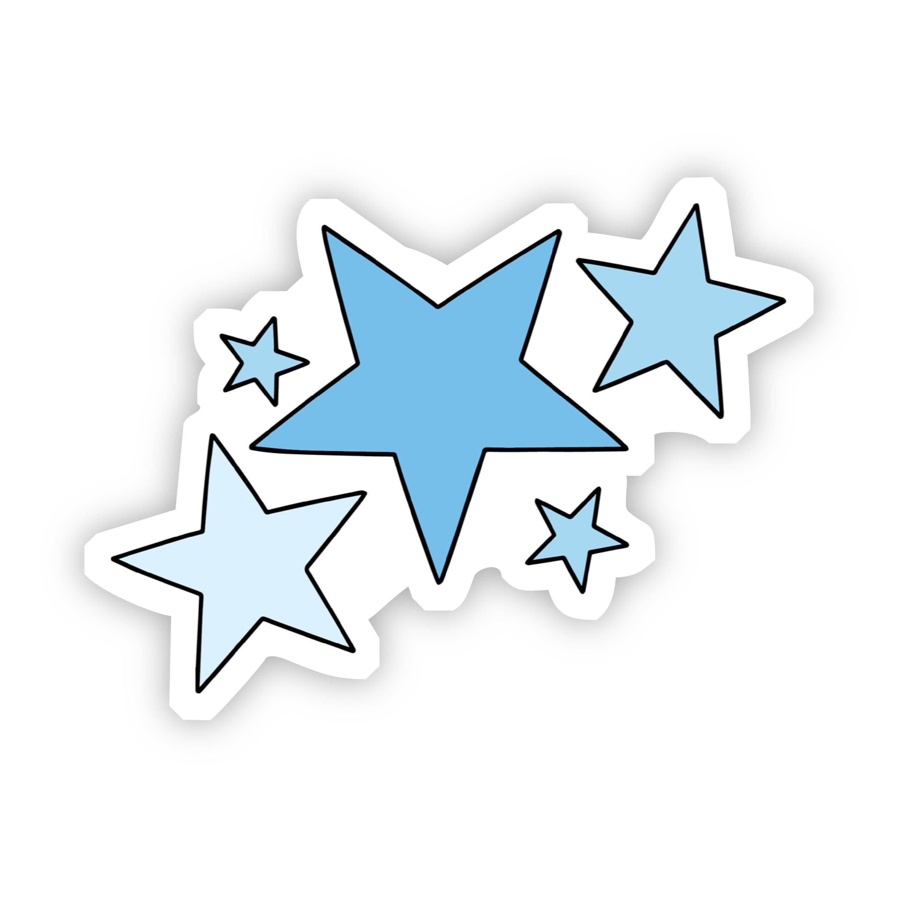  Blue Stars Aesthetic Sticker、mySite、elrpsem3k