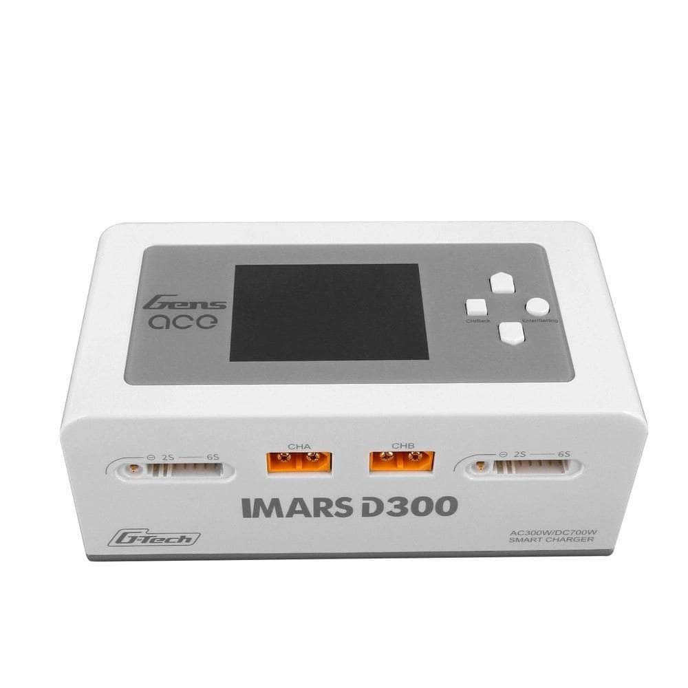  Gens Ace iMars D300 G-Tech AC/DC 300W/700W 1-6S 16A LiPo Charger - White - XT60、mySite、merchandisen