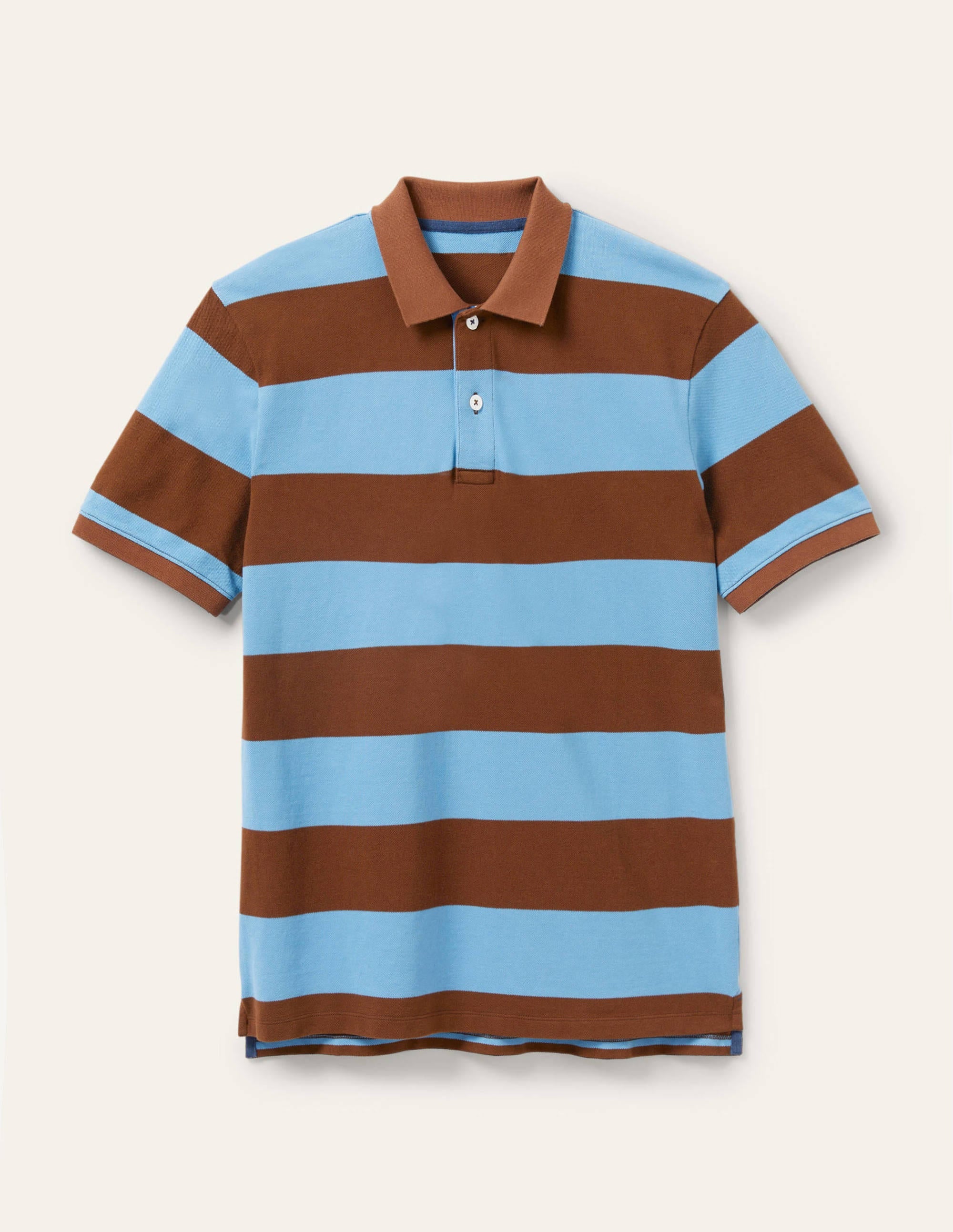 Piqué Polo Shirt-Lichen/ Cacao Stripe、mySite、ashleygrahame
