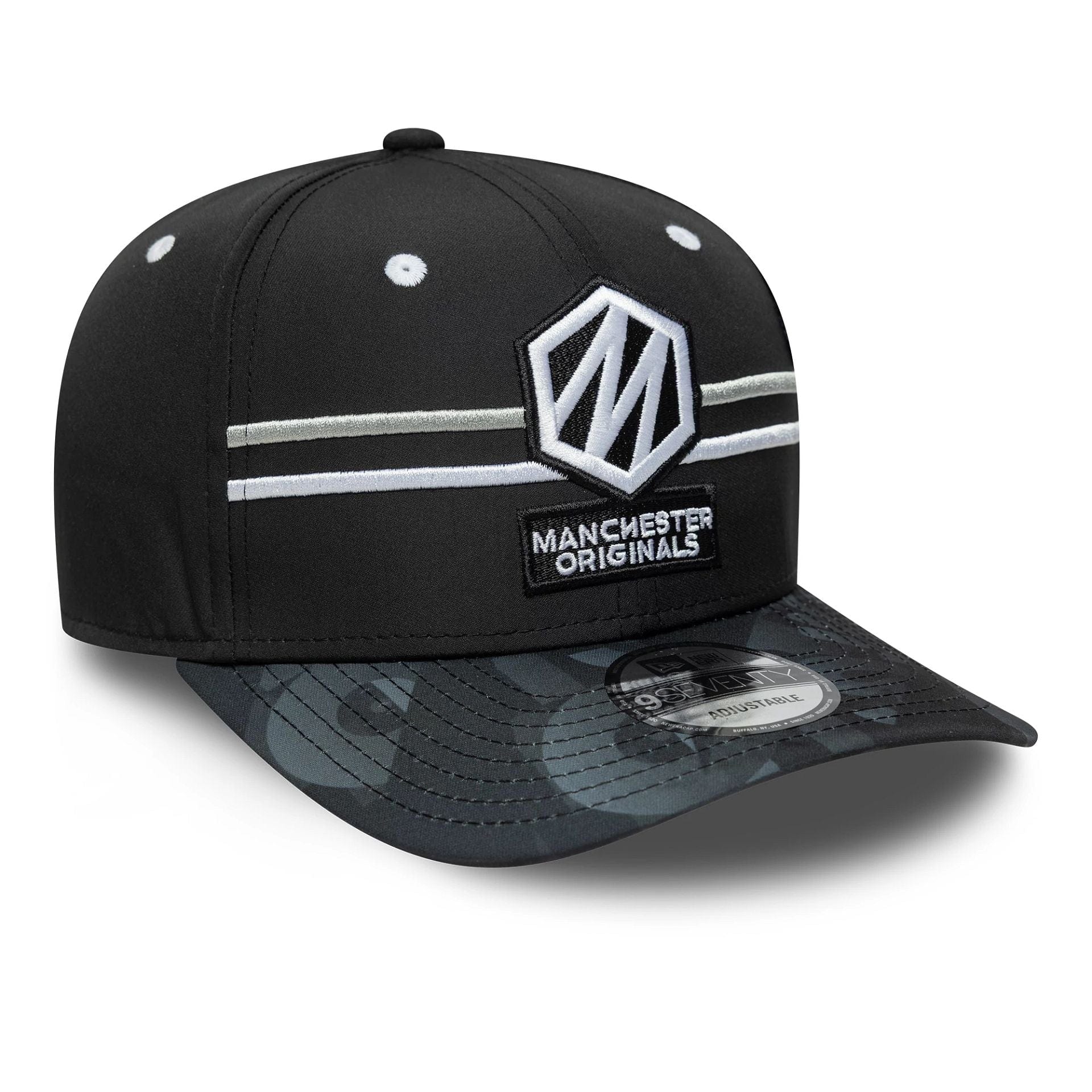 Manchester Originals The Hundred 2025 All Over Print Black 9SEVENTY Stretch Snap Adjustable Cap、mySite、vikingsvslions