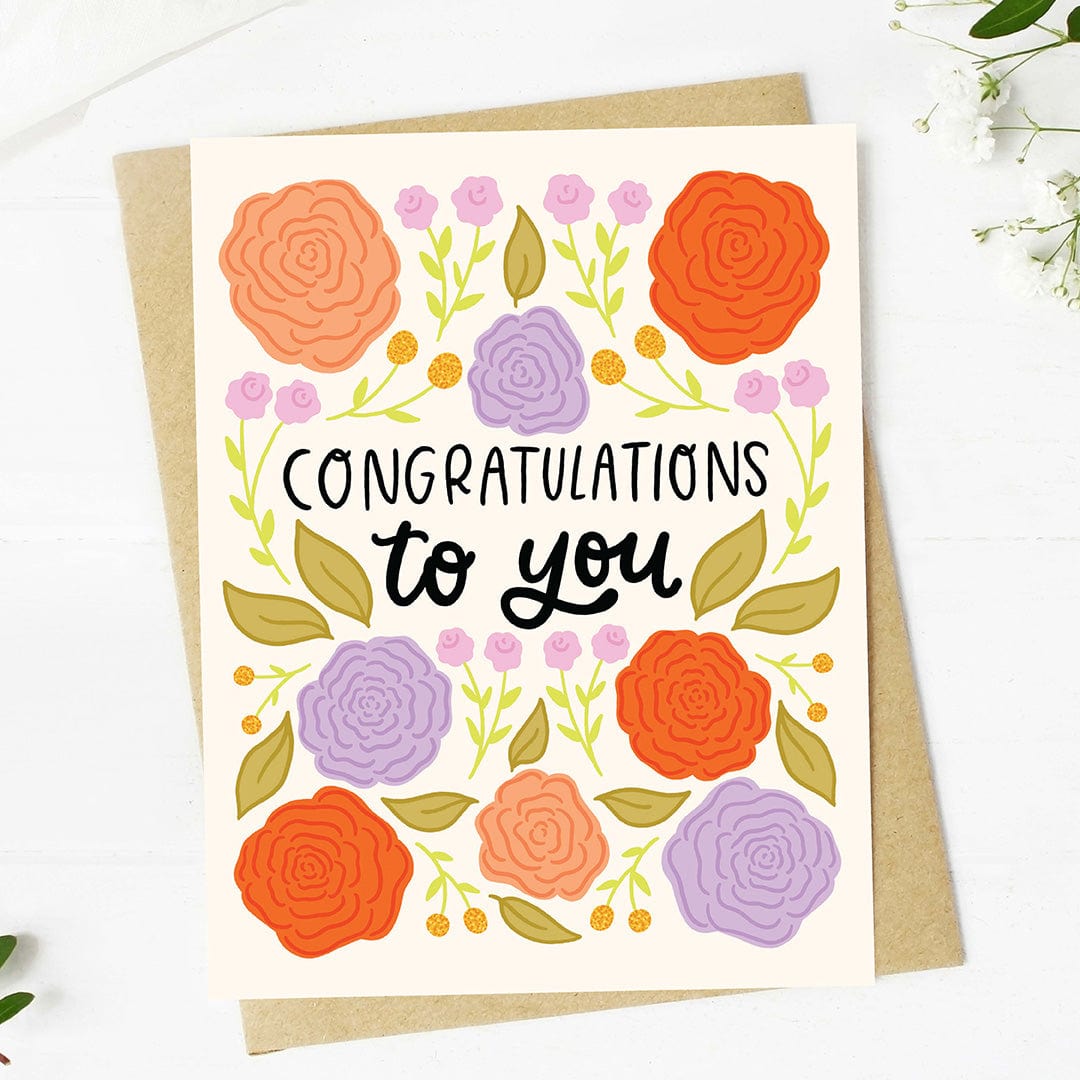  Congratulations to you Purple Flowers Card、mySite、ghnorth