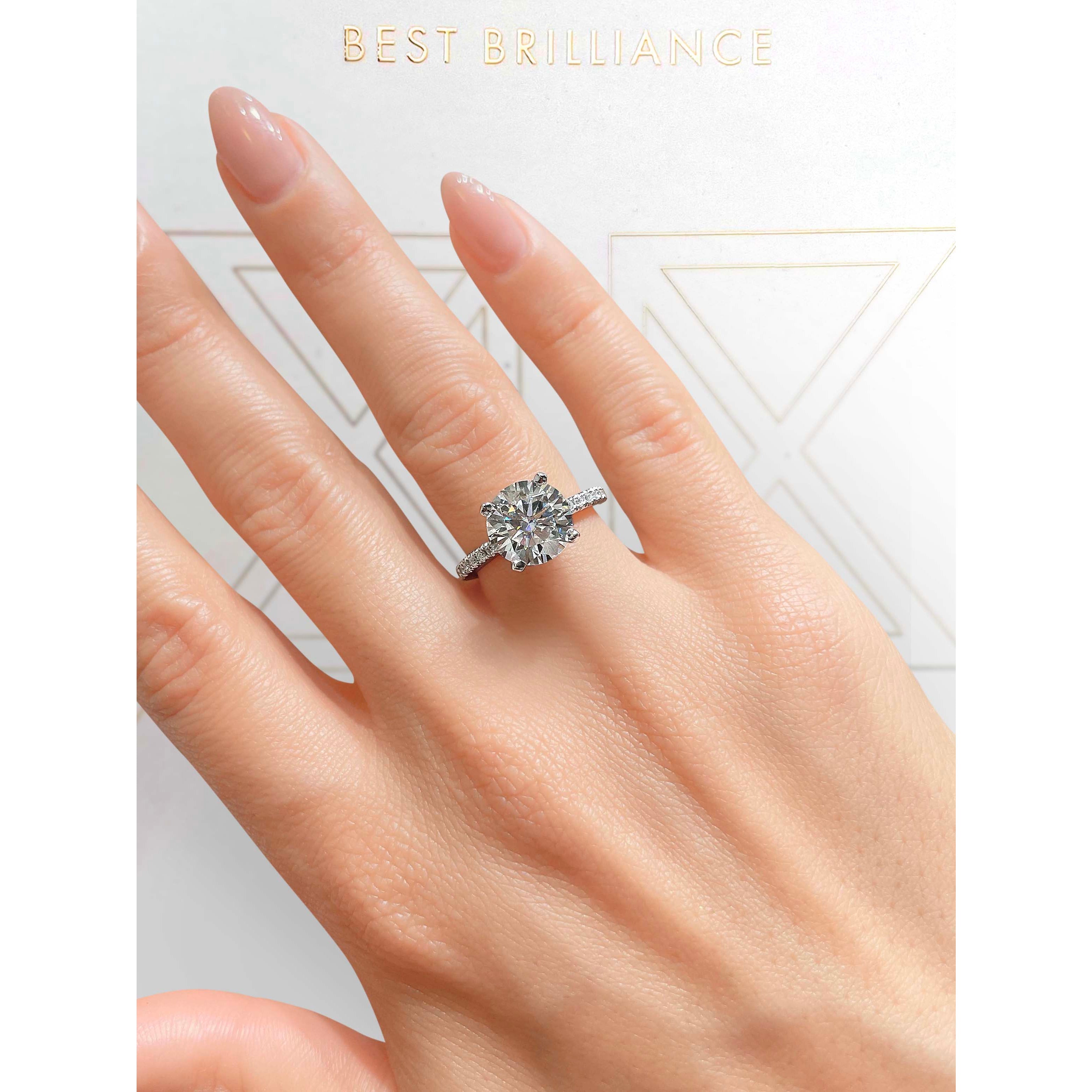 Stephanie Moissanite & Diamond Ring -18K White Gold、mySite、hinf8tx79