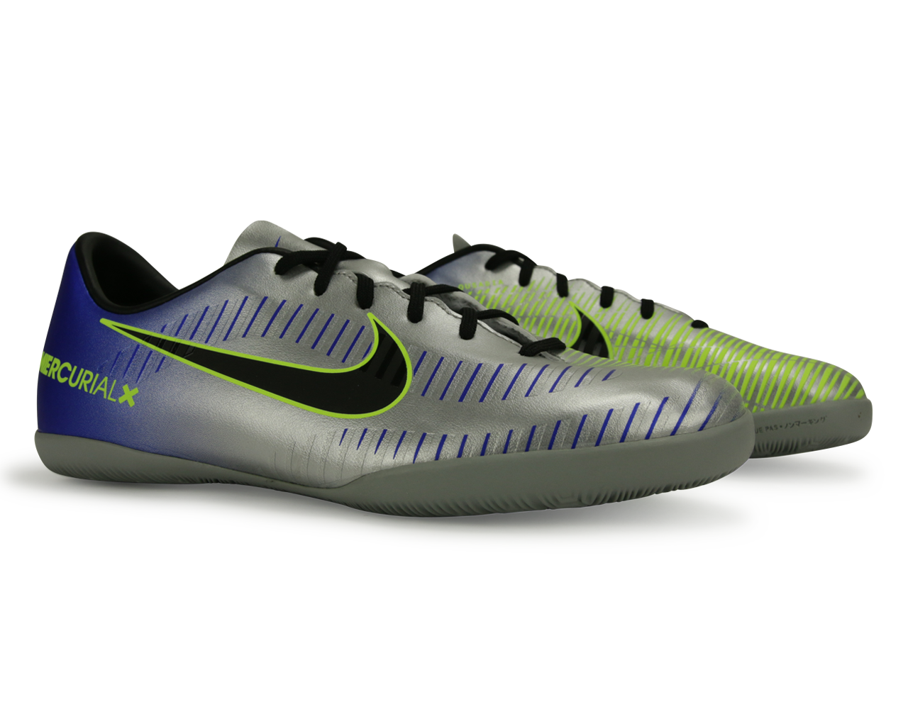 Nike Kids MercurialX Victory 6 Neymar Jr Indoor Soccer Shoes Racer Blue/Black/Chrome/Volt、mySite、noshort