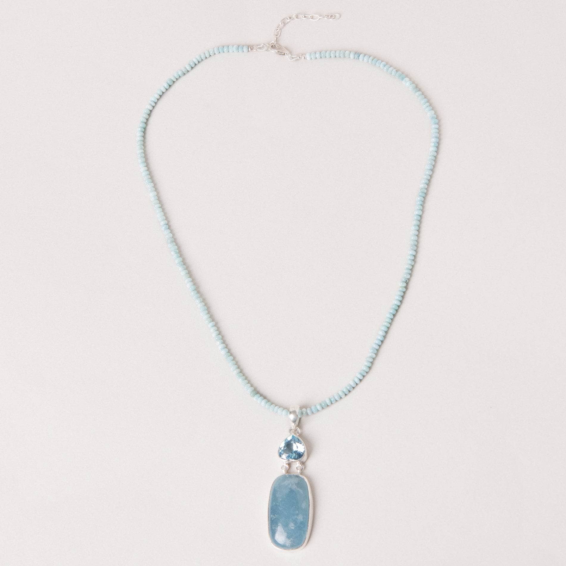 Aquamarine & Blue Topaz Rectangle Pendant Necklace、mySite、hinf8tx79