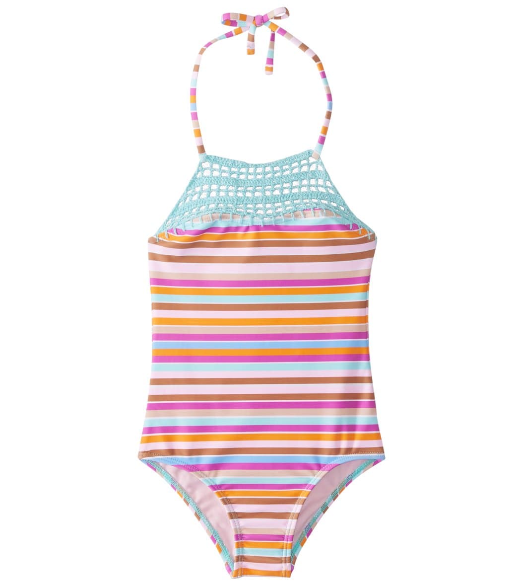 Raisins Girls' Laguna Stripes Blossom One Piece Swimsuit (Little Kid)、mySite、noshort