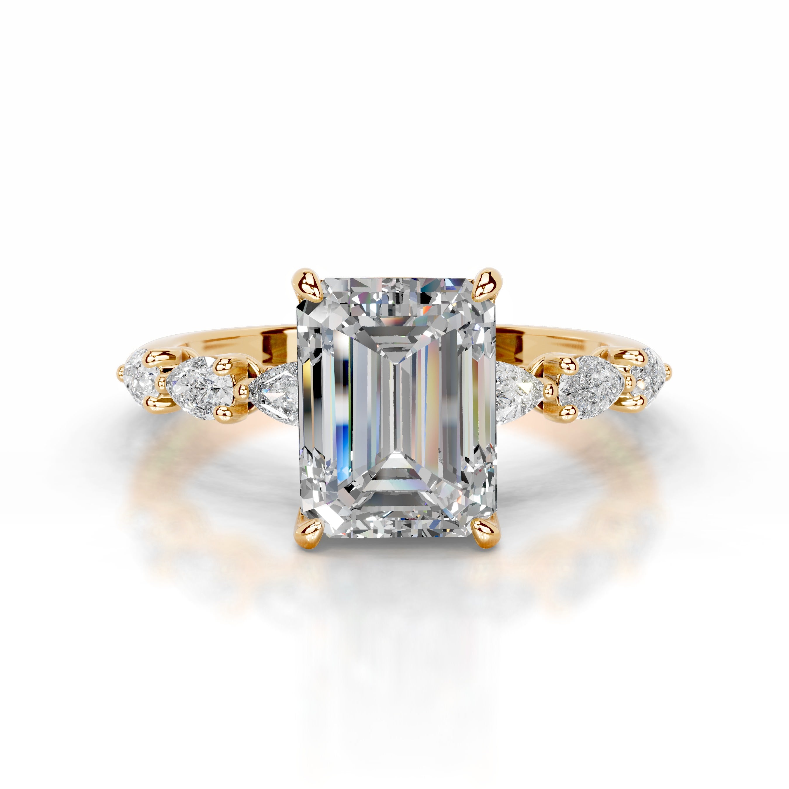 Alinta Moissanite & Diamond Ring - 18K Yellow Gold、mySite、hinf8tx79