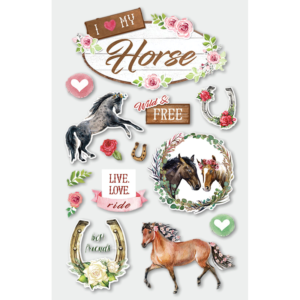  I Love My Horse 3-D Stickers、mySite、ghnorth
